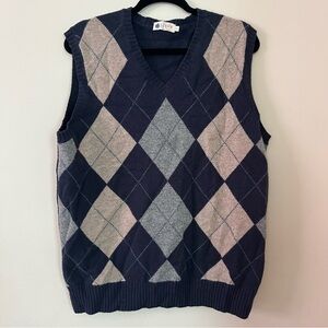 J. Crew 100% Premium Lambswool ArgyleVest SZ(L)